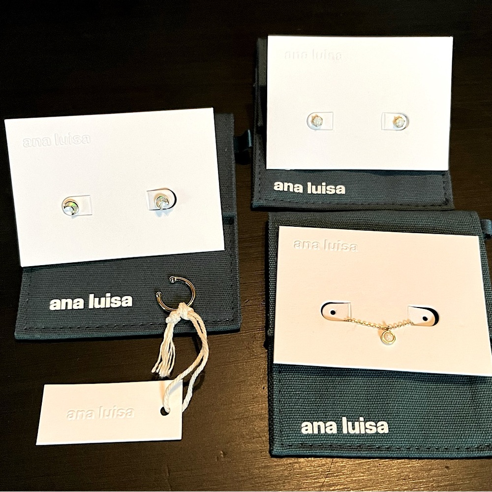 Set of 4 Ana Luisa gold and opal pieces